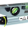 Magnetic Torpedo Laser Level with one laser beam red accurate one eighth inch at fifty feet four vial readouts for plumb level and forty five degree angles