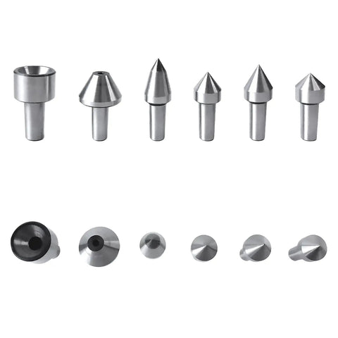 High carbon steel interchangeable tips from MT2 Medium Duty Live Center Set for Lathe Tailstock 2MT Morse Taper Revolving Center.