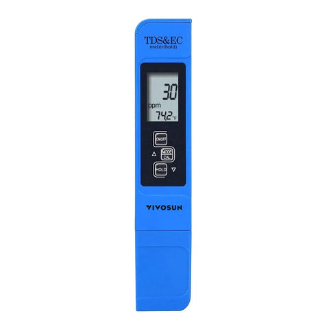 3 In 1 TDS EC Temperature Meter For Water Quality Crazy Accurate Digital Tester Home Water Test Kit With Easy Readout Detects TDS EC And Temperature Handheld Blue, front view