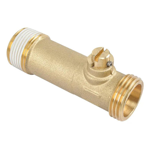 Brass Water Heater Drain Valve Three Quarters Inch MIP To MHT With Easy Turn Handle, Heavy Duty Threaded Connection
