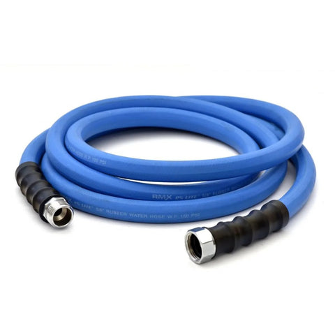Blue 5/8 in x 25 ft rubber garden hose with metal fittings