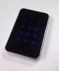 Front view of RFID keypad in Rugged RFID Enclosure For DIY Access Control Projects, IP54 ABS Plastic Junction Box 115 X 75 X 21.5mm.