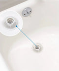 Straight Up The Best Bathtub Drain Guard Quick Install Shower Hair Catcher Keeps Drains Totally Clear While Helping Water Flow Smooth For Zero Grind Reliable Everyday Bathroom Care in a white bathtub.