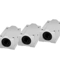 Heavy Duty SC20LUU Linear Bearing Block For 20mm Shaft, three blocks shown, smooth glide, compatible with CNC router and 3D printer.