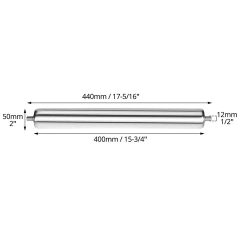 Stainless Steel Conveyor Roller 2 Inch Diameter By 16 Inch Length With Galvanized End Caps For Conveyor Belts Tables And Machines Rust Resistant
