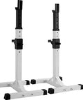 Adjustable Squat Rack And Barbell Stand For Home Gym Portable Weight Lifting Equipment Beefy Heavy Duty Steel Construction Easy To Assemble