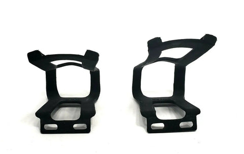 ATB Toe Clips and Straps Nylon Full Cage Toe Clips With Woven Straps for ATB and Hybrid Bikes, Pair of Black Clips