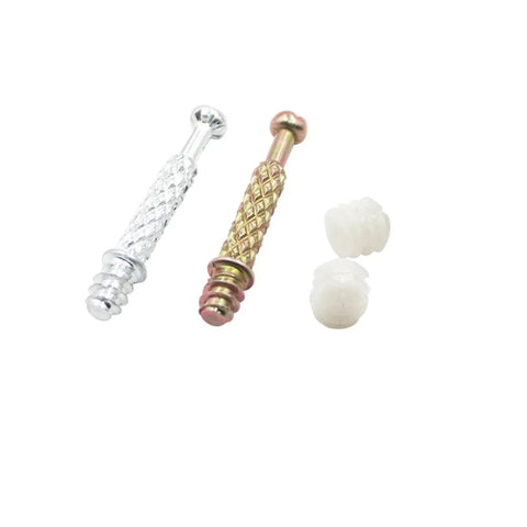 Heavy Duty Three In One Screw Connector Bolt For Furniture Assembly Rock Solid Cabinet Hardware Badass Cam Lock Nuts Built Tough Quick Setup Woodworking Panel Joinder Kit M6X40MM Carbon Steel two-colored bolts and nuts for furniture assembly