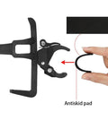 Close-up of 2 Pack Universal Bike Water Bottle Holders No Screws Easy Install Cup Cage With 360 Degree Rotatable Clip antiskid pad.