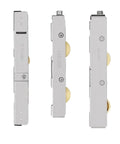 Heavy Duty Stainless Steel Sliding Door Pulley Featuring Dual Copper Wheel Bearing Rollers for smooth gliding, shown from different angles.