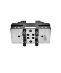 High Quality Heavy Duty Self Centering Vise Delivers Rock Solid Grip And No Sweat Operation For Clamping Pipes Or Round Stock During Cnc Turning Or Sanding Jobs - top view of robust steel body with precision jaws.