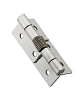 Automatic Spring Hinge Hardware With Fast Resetting Mechanism Smooth Self Closing Design in sleek metal finish.