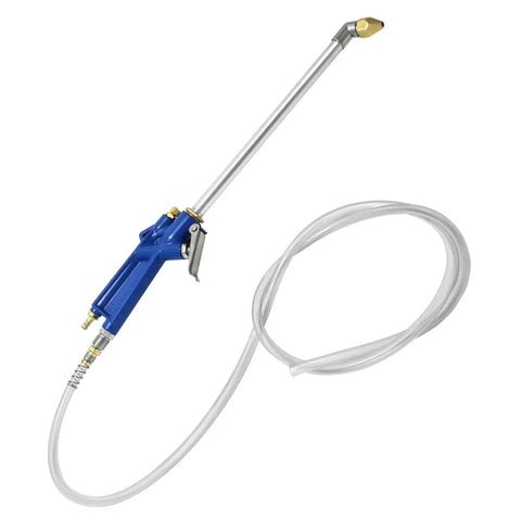 Air Blow Gun For Engine Cleaning With Long Nozzle And 4 Ft Hose Pneumatic Degreaser Sprayer Tool Built To Blast Dirt Grease And Oil From Tight Engine Bays And Machinery Ideal For Quick Deep Cleaning In Cramped Spaces.