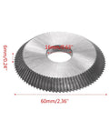 Key Cutting Disk Cutter Accessory For All Horizontal Key Machines Locksmith Tool Pro Grade Dense Tooth Design For Copper Keys 60mm Outer Diameter 16mm Inner Diameter 6mm Thick Cutting Only, showing disk dimensions.