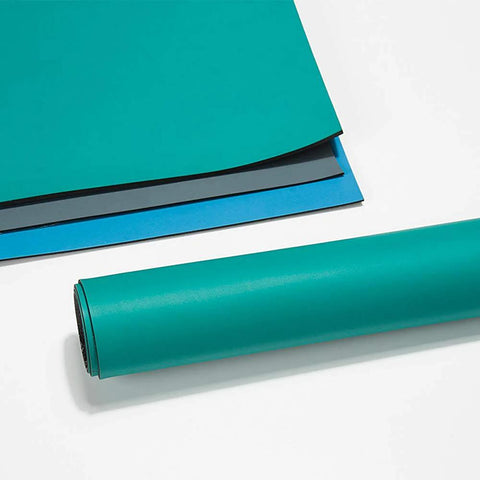 Green rubber ESD soldering mat roll, 23.7" x 118", anti-static and high-temperature resistant