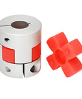 D20 X L25 Aluminum Plum Shaft Coupling 6Mm To 8Mm Bore Flexible Connector for CNC and 3D Printers with red elastomer spacer