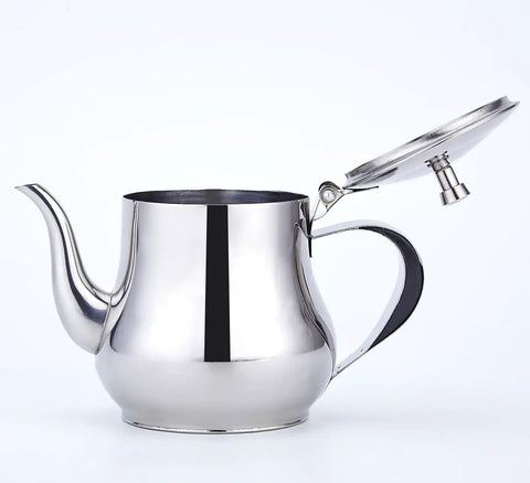 Mini 360Ml Stainless Steel Teapot For Tea And More, Ultra Compact Yet Sturdy Kitchen Pot with Easy Pour Spout, Lid Open
