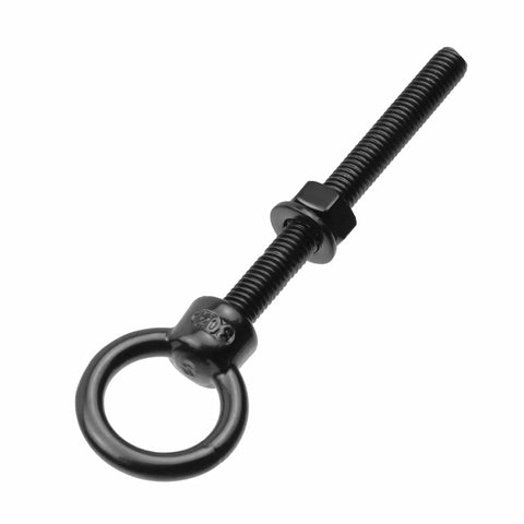 Heavy Duty Stainless Steel M6 Eyebolts With Lifting Ring Threaded With Washers And Nuts Black Finish 4 Piece Set For Indoor Outdoor Use Corrosion Resistant And High Strength