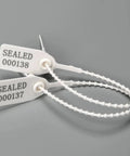 Plastic Tamper Seals And Pull Tight Zip Ties For Security Tags Numbered Disposable Self Locking Ties 250mm Length White 100 Pieces