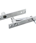 360 Degree Stainless Steel Swing Door Pivot Hinge for Concealed Bookcase shown detached, highlighting metal finish and holes for installation.