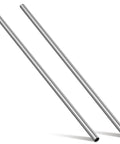 Two stainless steel round tubes, 1" OD, 16-gauge, silver