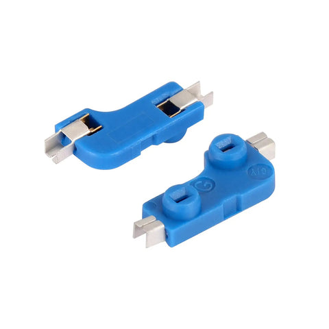 MX Hotswap Socket Set For Mechanical Keyboards, Plug-And-Play, Swap-Friendly PCB Sockets, Blue, 110 Pieces, 100 Cycle Life, 12V 10mA Rated, Easy Switch Swapping, Pro Grade Socket Kit, blue MX hot-swap sockets shown front and back