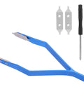 Watch Spring Bar Tool Kit With Two Spare Fork Tips And Screwdriver Aluminum Alloy Tweezers For Maintenance And Precision Repairs Blue