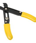 Heavy Duty Rock Solid Electrician Wire Stripper Featuring Comfortable Grip And Spot On Single Hole Cutter For Diy Electronics Jewelry And Watch Repair No Sweat Quick Fixes with yellow handles and precision cutter.
