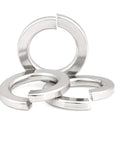 304 Stainless Steel Spring Lock Washers Set for Bolts and Screws, split lock washers preventing loosening from vibration displayed