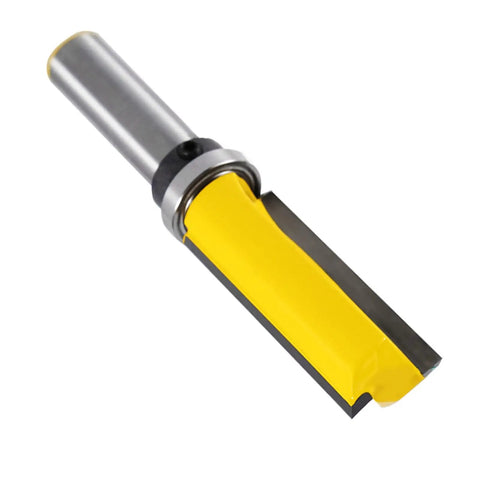 Industrial Grade Top Bearing Flush Trim Router Bit With Straight Flute Design For Woodworking And Engraving Machines Pro Grade Durable Cutter Built For Long Lasting Sharp Cuts And Demanding Projects, yellow flush trim bit with bearing