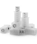 Adjustable Spring Replacement Towel Bar End Caps For Easy Swap Durable Plastic Wall Mount Ends With Spring Loaded Design Keeps Your Towel Rack Solid Clean And Ready To Go, white plastic spring-loaded caps