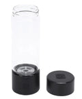 Portable Hydrogen Water Bottle Generator With 1400ppb Hydrogen Rich Water, 16oz glass cup, lid off view