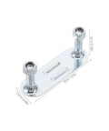 Metal plate component from Four Piece Roller Skate Repair Parts Kit With Five Metal Plates And Mounting Hardware For Recreational Quad Skating Shock Cushion Set 20mm Fits Most Setups For All Skill Levels, showing dimensions.