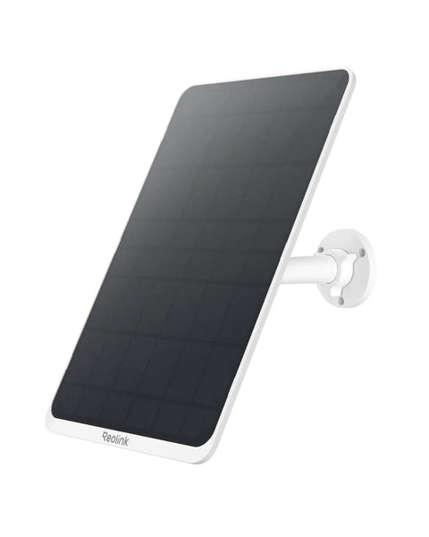 12W Solar Panel For Wireless Battery Cameras Outdoor No Fuss Power Supply Keeps Cameras Running All Day Compatible With TrackMix Argus PT Ultra Duo 2 Eco Ultra 3 Ultra Waterproof White 4 Meter Cable, mounted on wall