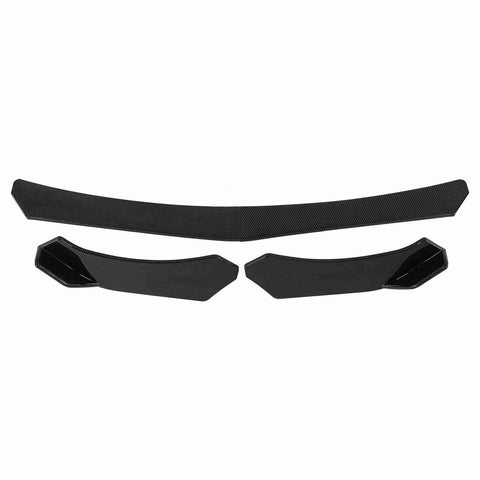 Level Up Your Whip With This Slick Carbon Fiber Style Front Bumper Lip Splitter Universal Abs Spoiler Body Kit, black polymer components.