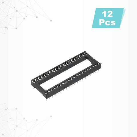 12 Pack DIP IC Socket Adapter Kit 40 Pin 15.24mm Row Pitch 2.54mm 0.1 Inch Pitch Breadboard Friendly For DIY Electronics