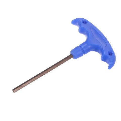 Blue T-handle hex key wrench with steel shaft, not red T Handle Hex Key Wrench H4 4mm S2 Steel T Shape Inner Hex Spanner, 119mm Length, Rust-Resistant