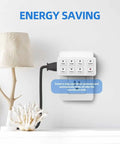 Slick Indoor Countdown Timer Outlet For Lights And Home Electronics 15 Amp Grounded Wall Plug, energy-saving digital timer with buttons.