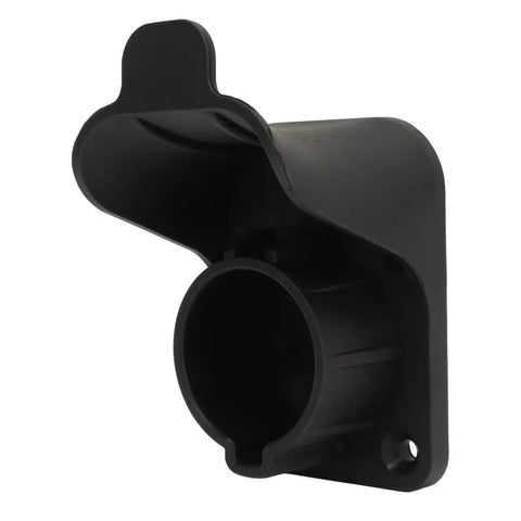 Heavy Duty Ev Charger Dock With Sae J1772 Type One Connector Mount Bracket close-up view, showcasing durable black plastic design.