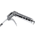 Handheld 120cc Grease Gun For Industrial Equipment Maintenance And Manual Lubrication, Chrome Plated Metal Pro Grade Tool
