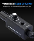 Direct Box 1 Channel Passive DI Box For Laptop Smartphone Tablet 3.5mm To XLR Converter With Ground Lift, top view.