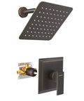 Shower Faucet Set With 8 Inch Rainfall Showerhead And Trim Kit Oil Rubbed Bronze Finish Includes 3 Way Valve For Full Control Easy Install Bathroom Shower System For Legit Spa Vibe Showers