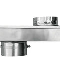 Side view of adjustable dryer vent periscope for tight spaces 0 to 5 inches, all metal rigid construction with airflow baffles.