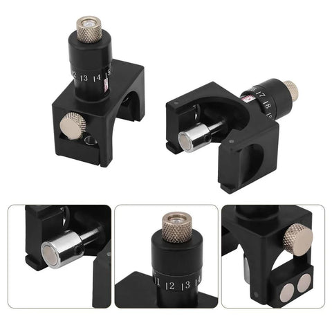 Magnetic Planer Blade Setter And Knife Setting Jig For Precise Depth With Adjustable Vernier Jointer Blades Gauge Dope Woodworking Tool For Accurate Resetting Calibration 2 Pack, black variant shown.