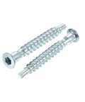 Heavy Duty Zinc Plated Hex Socket Wood Screws For Furniture Self Tapping Confirmat Style Connectors Countersunk Head 6.3x40mm 50 Pieces Carbon Steel In Silver Tone Durable DIY Fasteners For Cabinets Frames And More