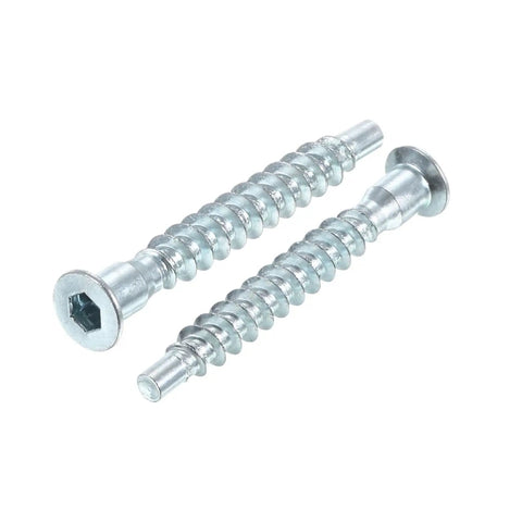 Heavy Duty Zinc Plated Hex Socket Wood Screws For Furniture Self Tapping Confirmat Style Connectors Countersunk Head 6.3x40mm 50 Pieces Carbon Steel In Silver Tone Durable DIY Fasteners For Cabinets Frames And More