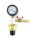 Coolant Vacuum Purge And Refill Tool Kit For Fast Bleed-Free Cooling System Fill With Universal Adapters, gauge and valve view
