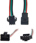 Plug And Play 3 Pin SM LED Connector Cable Set 15cm 20AWG For WS2812B WS2812 WS2811 SK6812 RGBW Strips Pre Tinned Pigtails shown close-up.