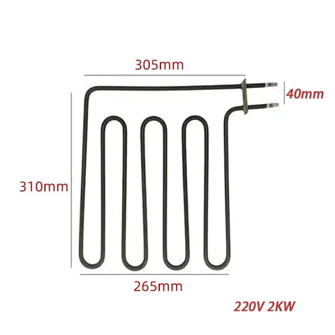 Heavy Duty 220V 2KW Tubular Heating Element For Hot Air Oven And Sauna, 305mm x 310mm, tough stainless steel.