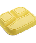 Yellow plate from 8 Pack Unbreakable Divided Dinner Plates With Three Compartments For Portion Control, 10 Inch Size, Reusable Food Grade PP BPA Free, Microwave And Dishwasher Safe